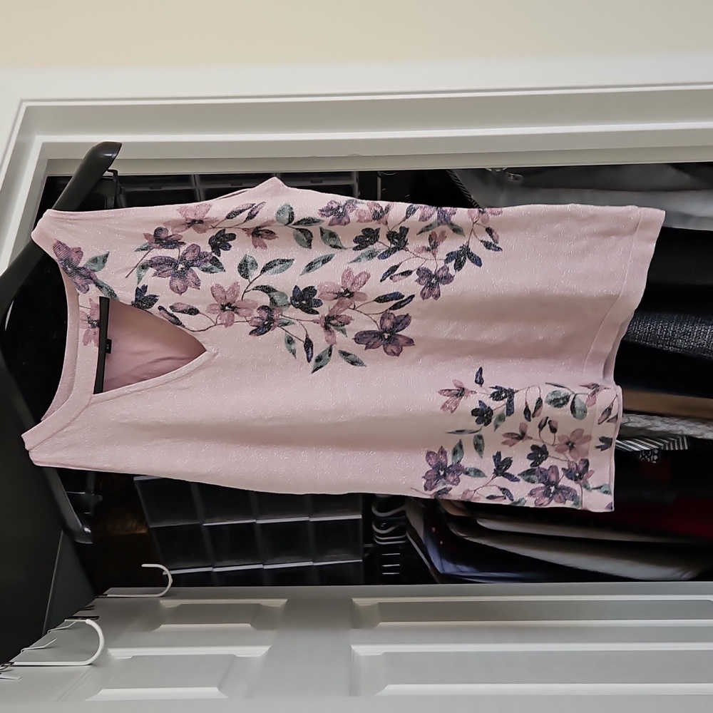 Le Chateau Floral Sparkly Tank Top